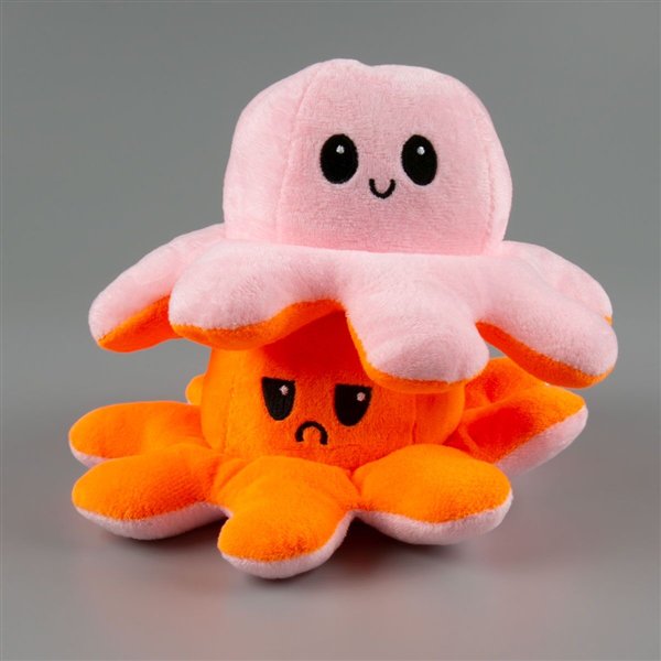 Мягкая игрушка Octopus Осьминог-перевертыш 10см оранжевая-розовая  купить,NaN