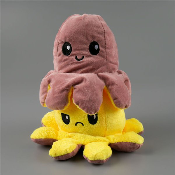 Мягкая игрушка Octopus Осьминог-перевертыш 10см жёлтая-коричневая  купить,NaN