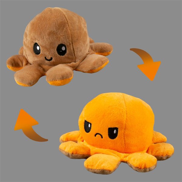 Мягкая игрушка Octopus Осьминог-перевертыш 10см оранжевая-коричневая   купить,NaN