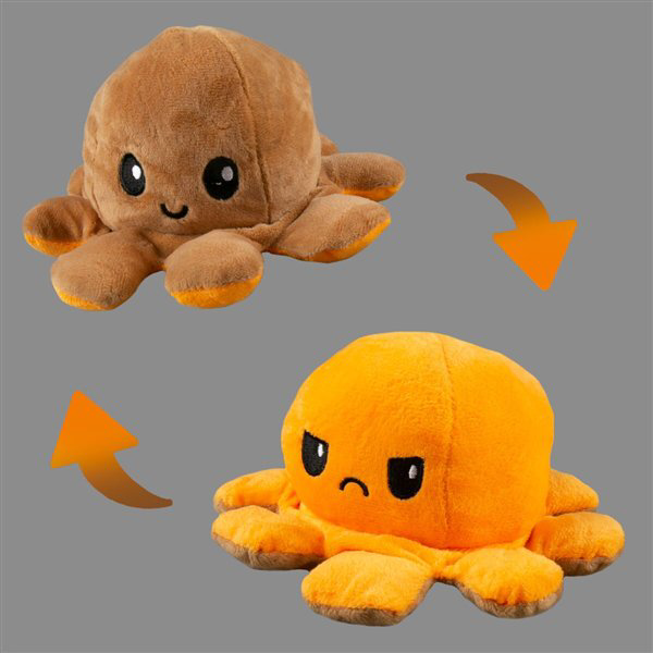 Мягкая игрушка Octopus Осьминог-перевертыш 10см оранжевая-коричневая   купить,NaN
