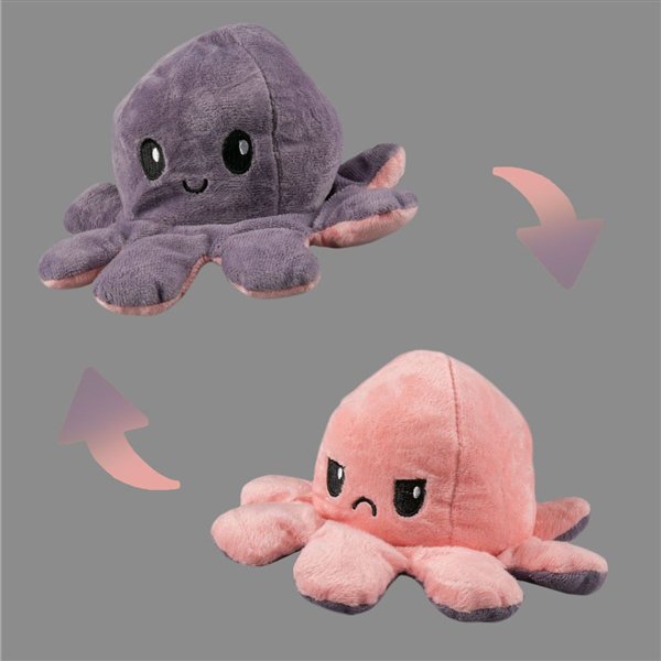 Мягкая игрушка Octopus Осьминог-перевертыш  10см серая-розовая   купить,NaN