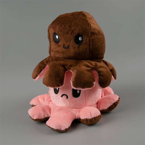 Мягкая игрушка Octopus Осьминог-перевертыш 10см розовая-коричневая   купить,NaN