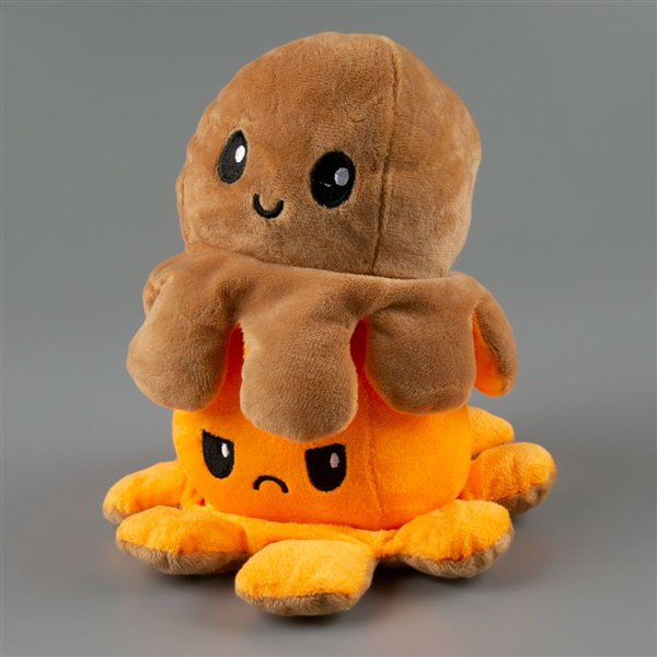 Мягкая игрушка Octopus Осьминог-перевертыш 10см оранжевая-коричневая   купить,NaN