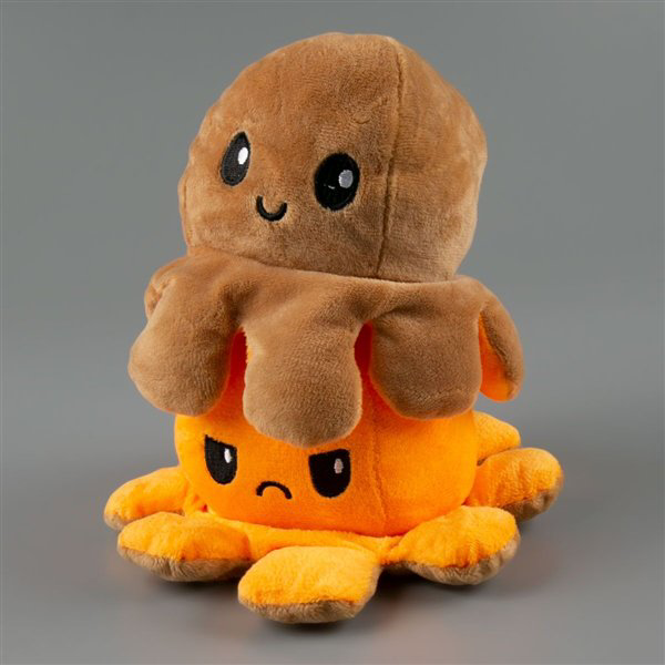 Мягкая игрушка Octopus Осьминог-перевертыш 10см оранжевая-коричневая   купить,NaN