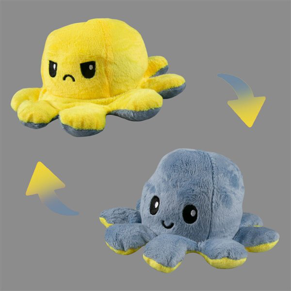Мягкая игрушка Octopus Осьминог-перевертыш 10см  жёлтая-голубая   купить,NaN