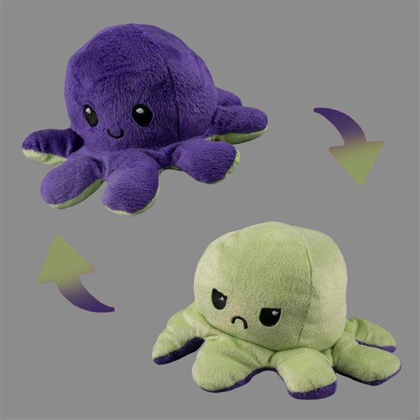 Мягкая игрушка Octopus Осьминог-перевертыш  10см зелёная-фиолетовая   купить,NaN