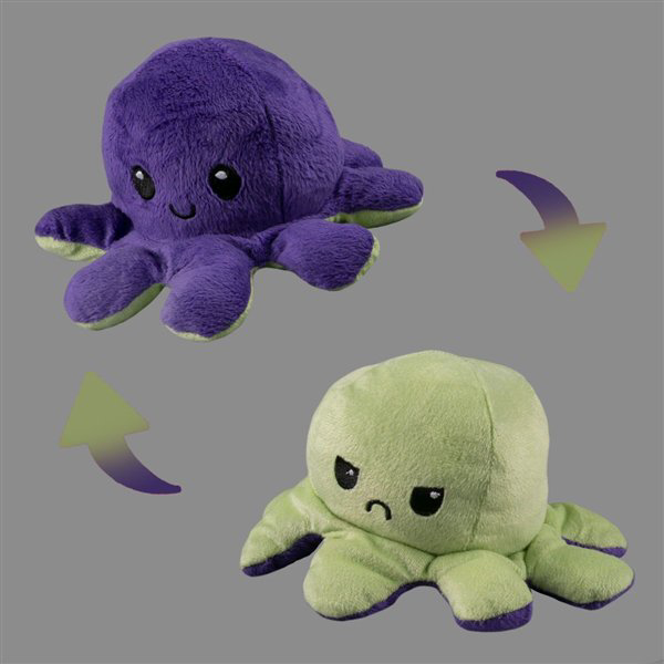 Мягкая игрушка Octopus Осьминог-перевертыш  10см зелёная-фиолетовая   купить,NaN