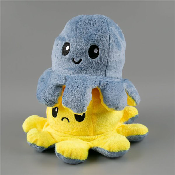 Мягкая игрушка Octopus Осьминог-перевертыш 10см  жёлтая-голубая   купить,NaN