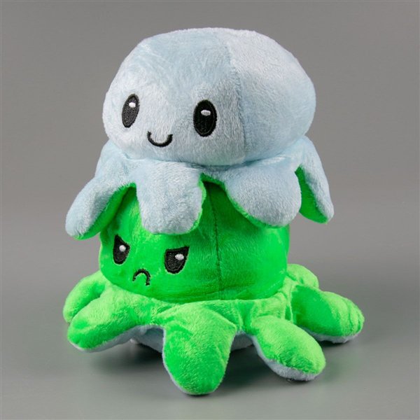 Мягкая игрушка Octopus Осьминог-перевертыш 10см зелёная-голубая   купить,NaN
