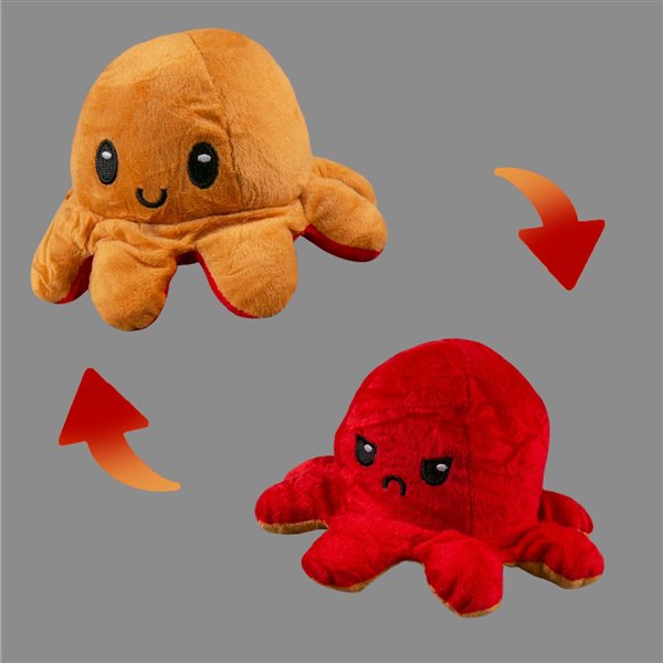 Мягкая игрушка Octopus Осьминог-перевертыш 10см коричневая-красная   купить,NaN