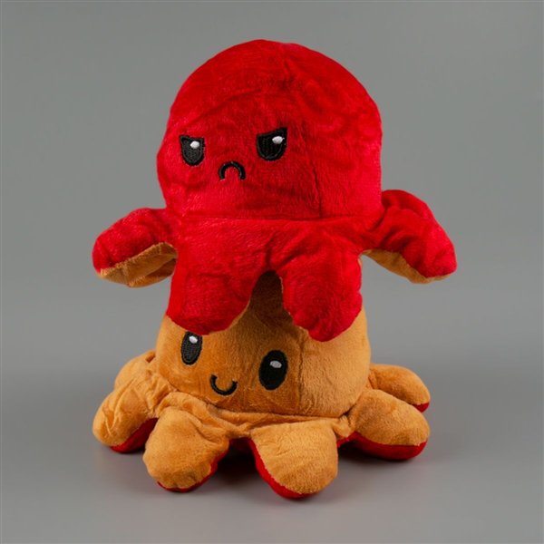 Мягкая игрушка Octopus Осьминог-перевертыш 10см коричневая-красная   купить,NaN