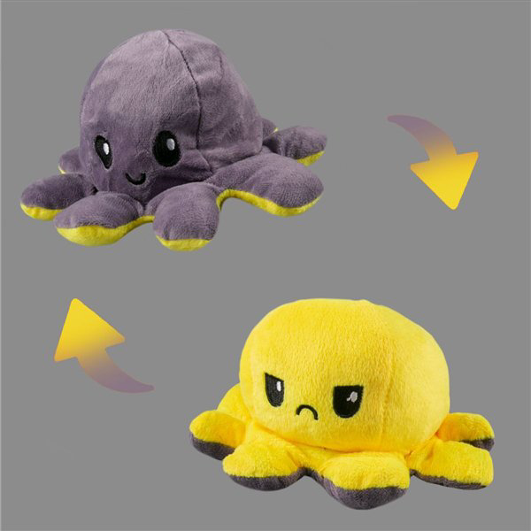 Мягкая игрушка Octopus Осьминог-перевертыш  10см серая-жёлтая   купить,NaN