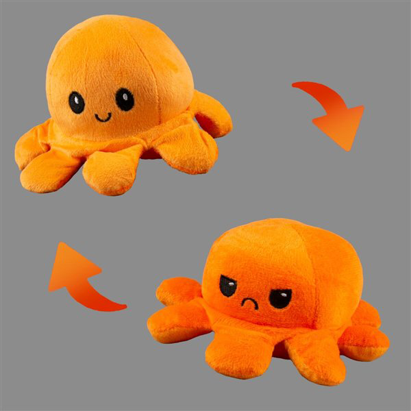 Мягкая игрушка Octopus Осьминог-перевертыш 10см  оранжевая-светло-оранжевая   купить,NaN