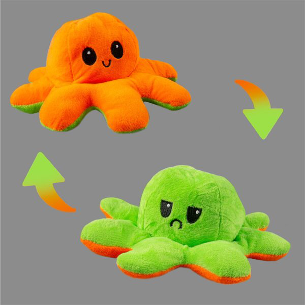 Мягкая игрушка Octopus Осьминог-перевертыш 10см  оранжевая-зелёная   купить,NaN