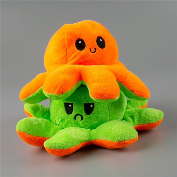 Мягкая игрушка Octopus Осьминог-перевертыш 10см  оранжевая-зелёная   купить,NaN