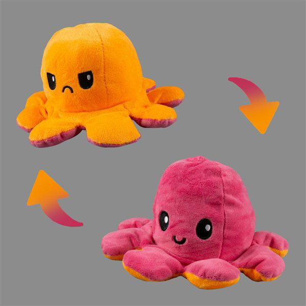 Мягкая игрушка Octopus Осьминог-перевертыш 10см  оранжевая-розовая   купить,NaN