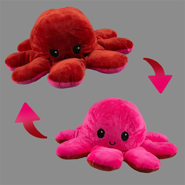 Мягкая игрушка Octopus Осьминог-перевертыш 30см бордовая-розовая   купить,NaN