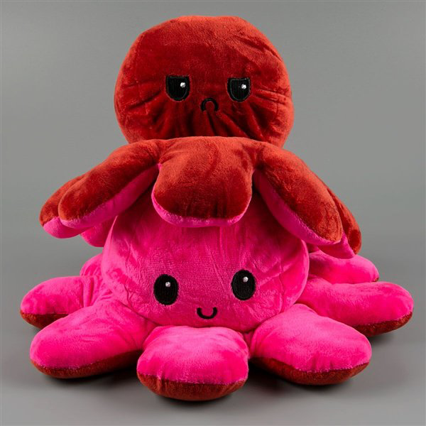 Мягкая игрушка Octopus Осьминог-перевертыш 30см бордовая-розовая   купить,NaN