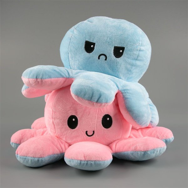 Мягкая игрушка Octopus Осьминог-перевертыш 30см голубая-розовая купить,NaN