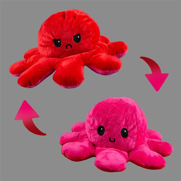 Мягкая игрушка Octopus Осьминог-перевертыш 30см красная-розовая купить,NaN