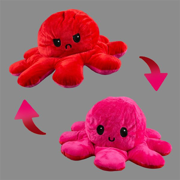 Мягкая игрушка Octopus Осьминог-перевертыш 30см красная-розовая купить,NaN