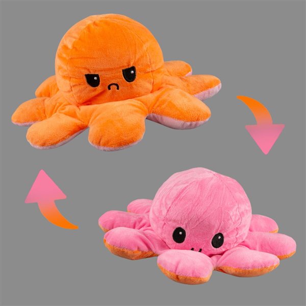 Мягкая игрушка Octopus Осьминог-перевертыш 30см оранжевая-розовая купить,NaN