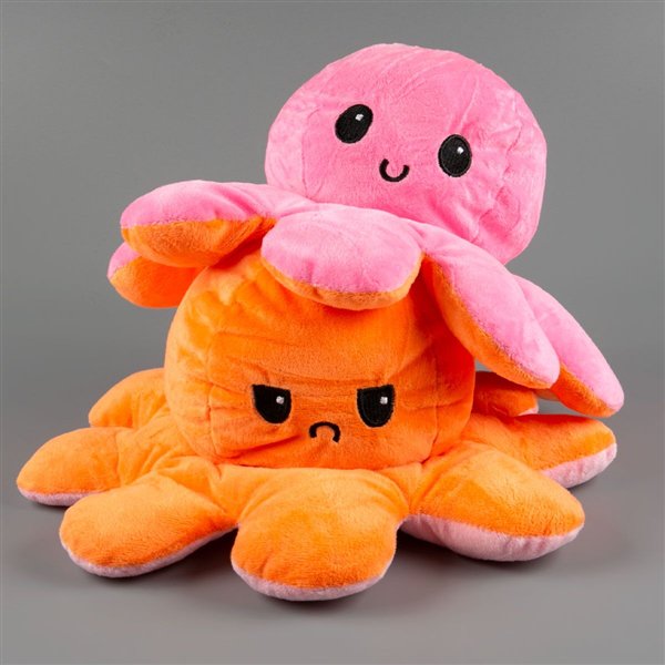 Мягкая игрушка Octopus Осьминог-перевертыш 30см оранжевая-розовая купить,NaN