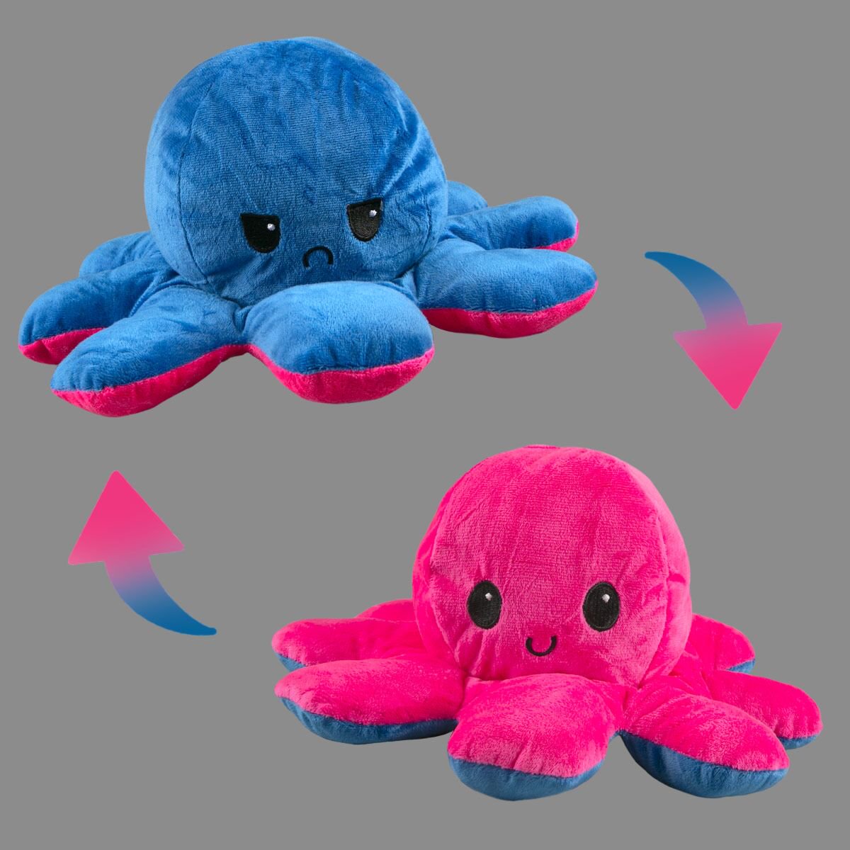 Мягкая игрушка Octopus Осьминог-перевертыш 30см синяя-розовая купить,NaN