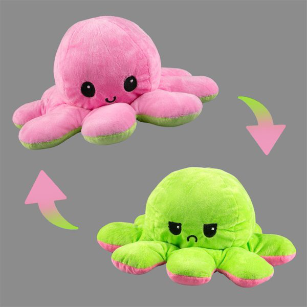 Мягкая игрушка Octopus Осьминог-перевертыш 30см зелёная-розовая купить,NaN