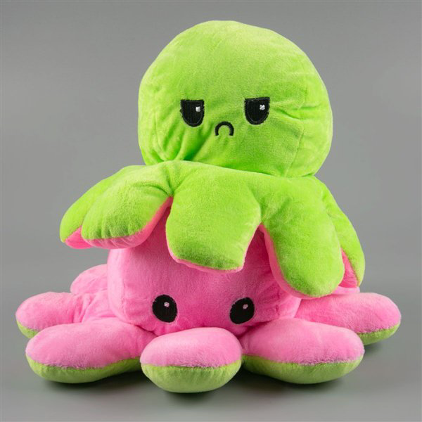 Мягкая игрушка Octopus Осьминог-перевертыш 30см зелёная-розовая купить,NaN