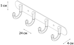 Планка Fisxen FX-1714 24х4х5см серебристый
