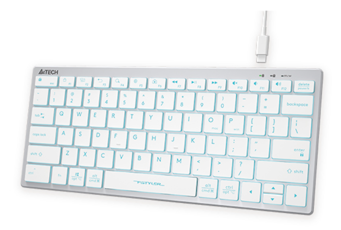 Клавиатура A4tech FX61 Ice Blue Led белая купить,0