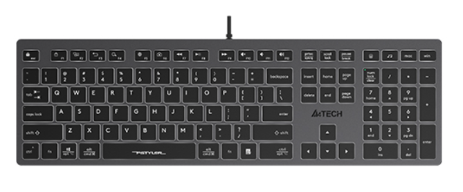 Клавиатура A4tech FX60H White Led черно-серая