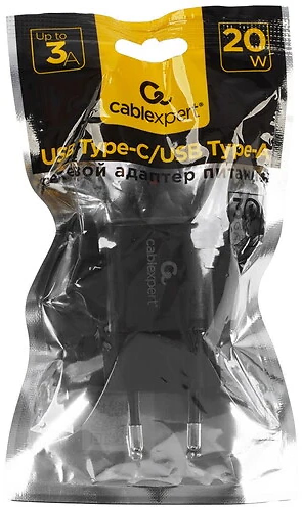 Зарядное устройство Cablexpert Cablexpert MP3A-PC-47 USB Type-C, USB 20 Вт черный купить,NaN