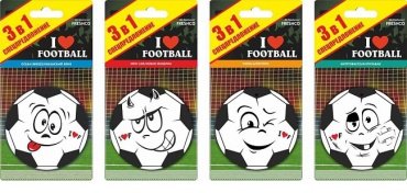 AZARD ароматизатор картонный AR1GM010 I love football 3 в 1 mix