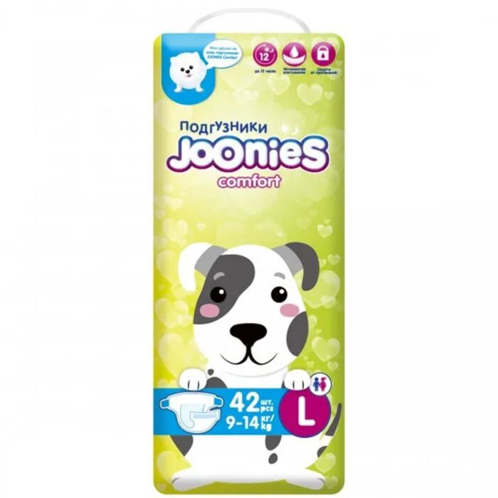 Подгузники Joonies Comfort  L 9-14 кг 42шт купить,NaN