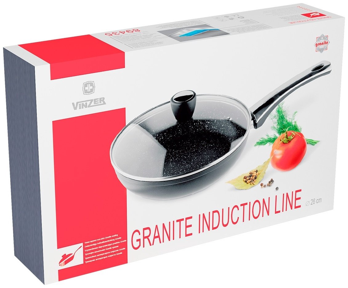 Сковорода VINZER Granite Induction 26 см с антипригарным покрытием, алюминий купить,NaN