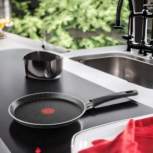 Блинная сковорода Tefal Rock 25 см с антипригарным покрытием, алюминий купить,20990