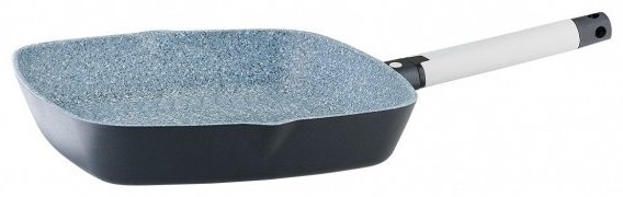 Сковорода гриль VINZER Greblon Compact Induction Line 28 см с антипригарным покрытием, алюминий