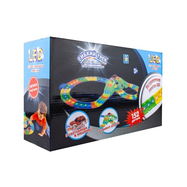 Трек 1toy   со светодиодными лампами 152  деталей  купить,NaN