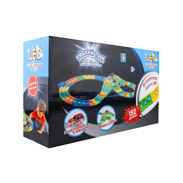 Трек 1toy   со светодиодными лампами 152  деталей  купить,NaN