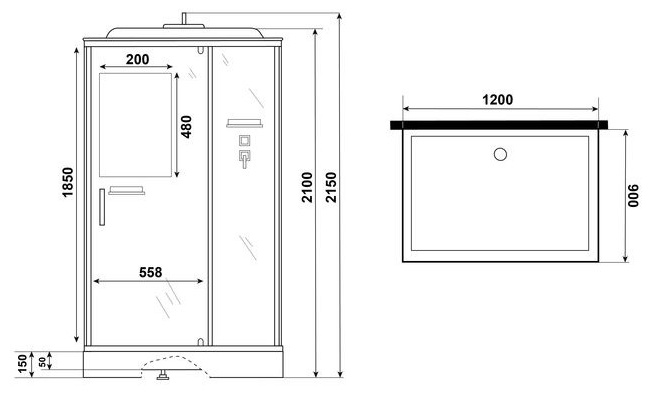 Душевая кабина Niagara Standart ST120/90/15Q 120х90х211см купить,NaN