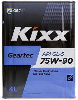 Трансмиссионное масло Kixx GEARTEC GL-5 75W90 4л