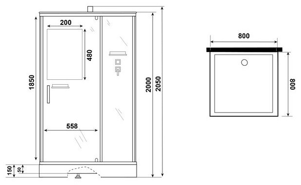 Душевая кабина Niagara Standart ST80/15Q/BK 80х80х200см купить,491331