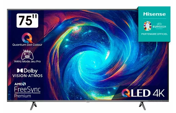 Телевизор Hisense 75" 75E7KQ Pro QLED 4K UHD Black