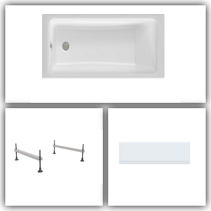 Ванна комплект ODA Linkor 1600 160х70х44.5см белый купить,NaN