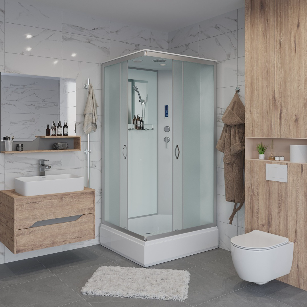 Кабина душевая Niagara NG-33984-14QP 90х80х215см серый купить,NaN