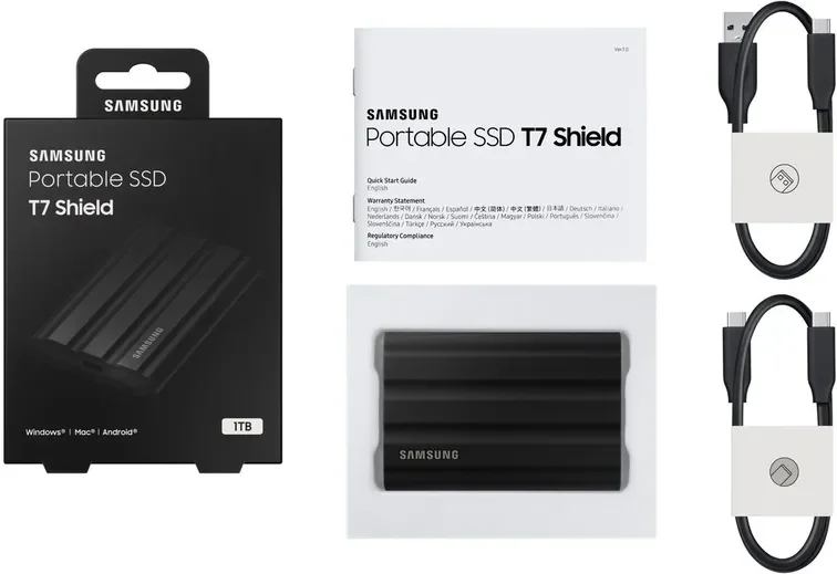 Внешний бокс для SSD накопителя Samsung T7 Shield MU-PE2T0S/EU 2Tb Black