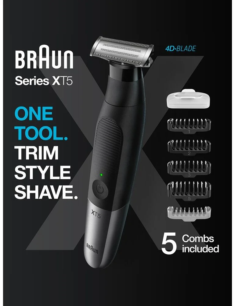 Триммер Braun XT5100 Series X черно-серебристый - ForteMarket Триммер Braun XT5100 Series X черно-серебристый купить,0