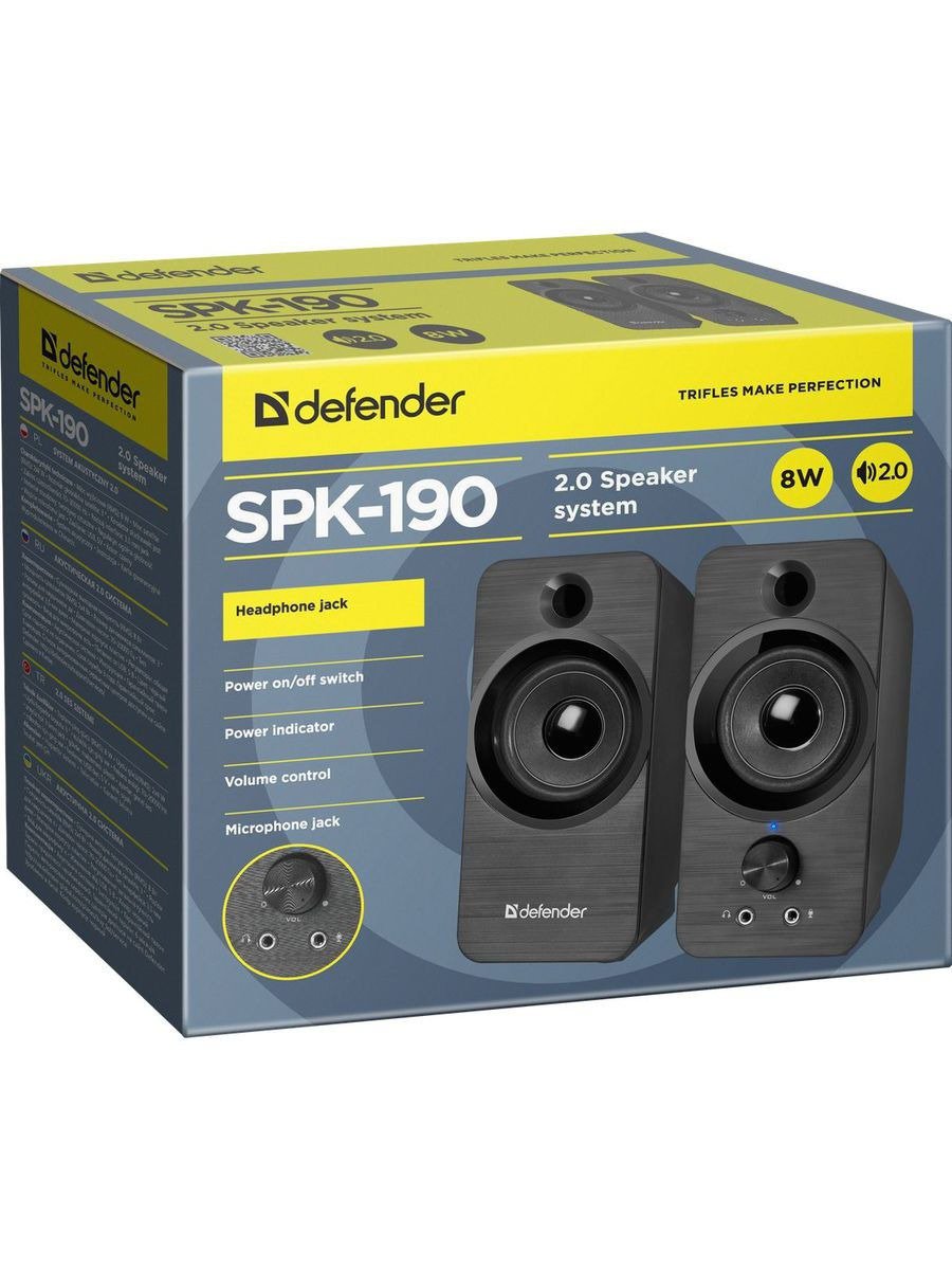 Колонки Defender SPK-190 черные купить,0